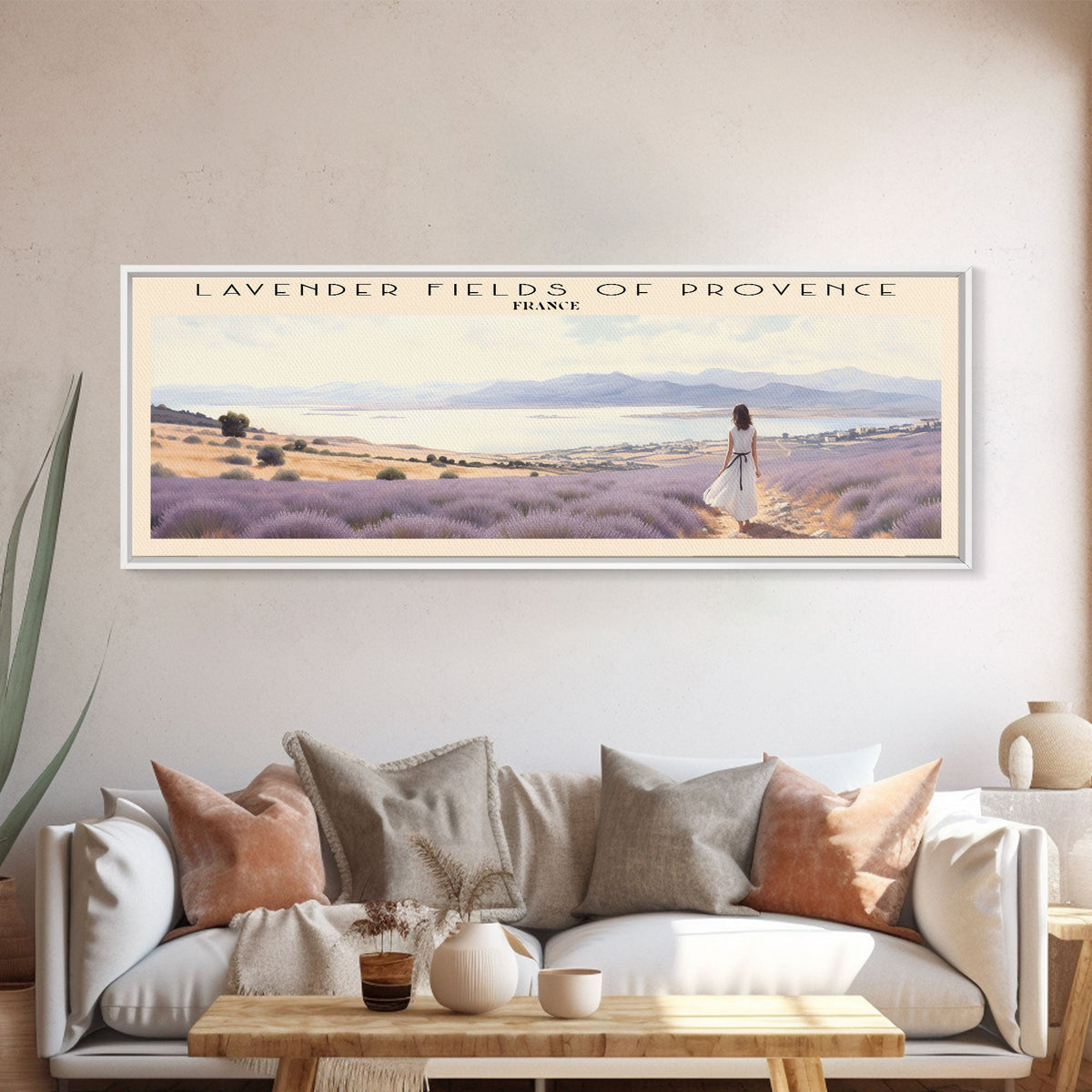 Lavender Fields of Provence Travel Poster Print, Framed Canvas Print, COUNTRY Travel Art, Wood Framed Art, Wall Hanging, Home Decor