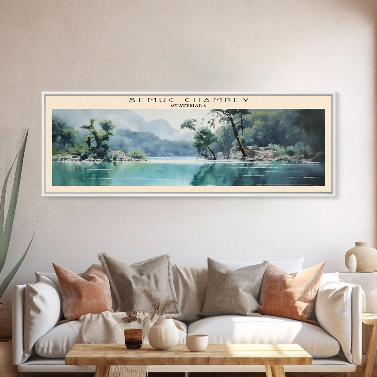 Semuc Champey Travel Poster Print, Framed Canvas Wall Art, Metal Wall Art, COUNTRY art, Gift For Him, Travel Wall Art, Travel Lover Gift