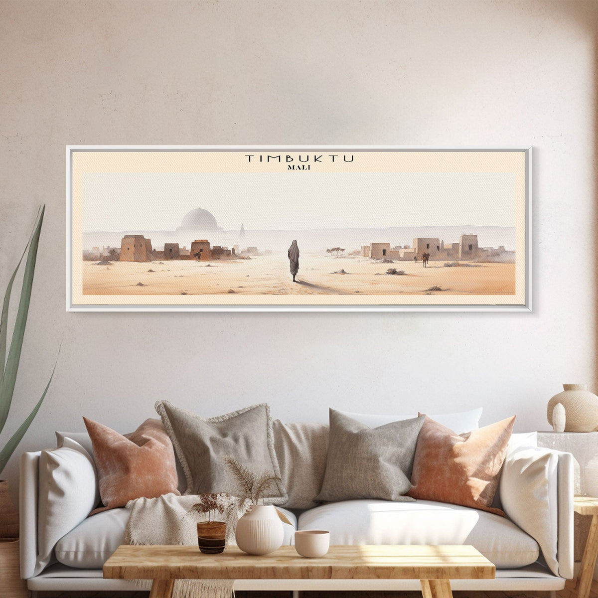 Timbuktu Framed Canvas Print Travel Poster | Wall Art | Home Decor | Gift For Travel Lover | Wall Hanging | Original Art