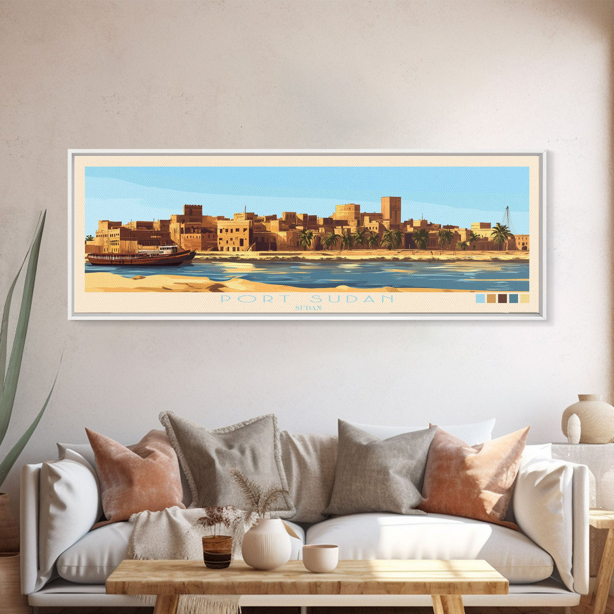 Portoviejo, Ecuador Travel Poster Panoramic Canvas Print, Portoviejo, Ecuador Painting, Ecuador Art, Portoviejo Travel Art, Guest Room Painting