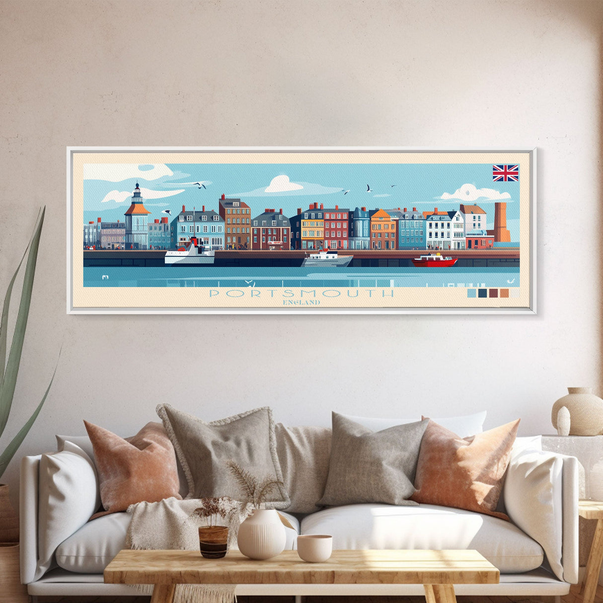 Port Sudan, Sudan Panoramic Travel Poster Canvas Print, Port Sudan, Sudan Painting, Sudan Art, Port Sudan Travel Art, Guest Room Painting