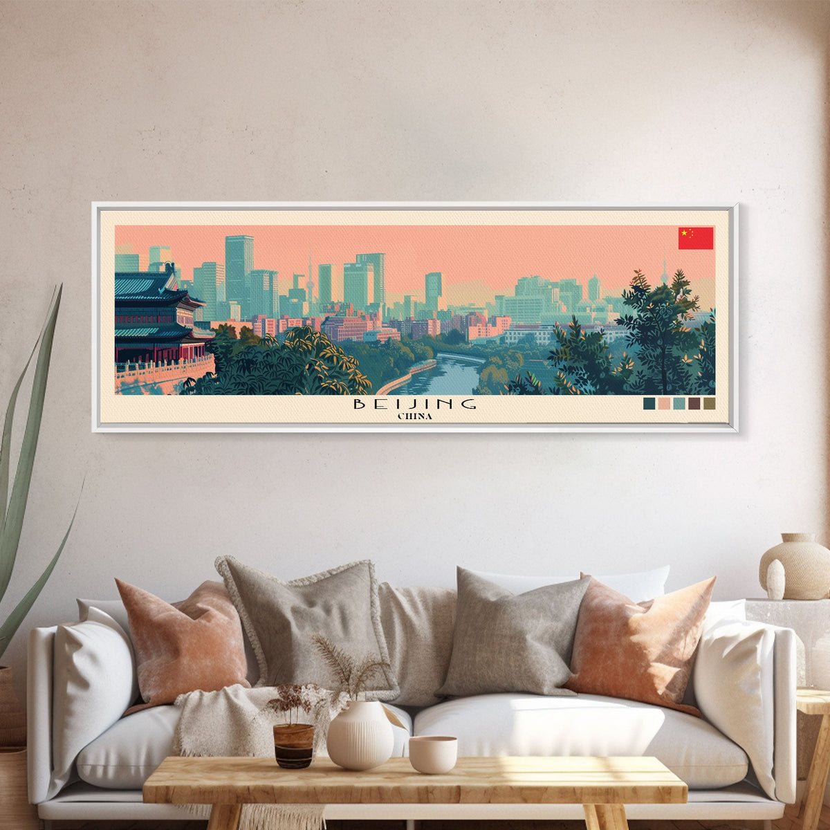 Beijing, China Panoramic Canvas Print, Beijing, China Painting, China Art, Beijing Travel Poster, Travel Art, Housewarming Gift