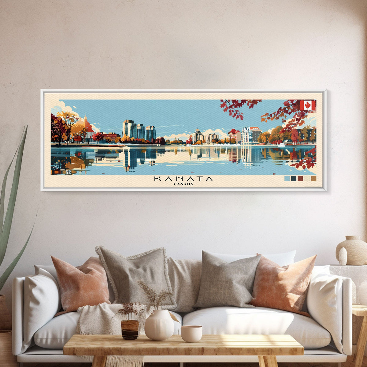 Kanata, Canada Panoramic Canvas Print, Kanata, Canada Painting, Canada Art, Kanata Travel Poster, Travel Art, Guest Room Painting