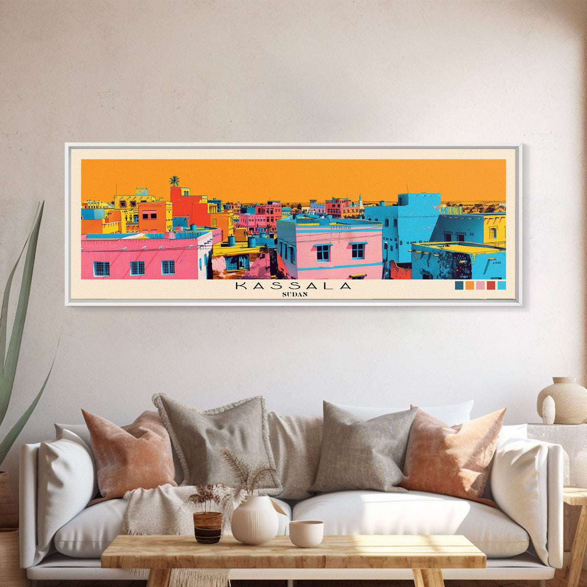 Kassala, Sudan Panoramic Canvas Print, Kassala, Sudan Painting, Sudan Art, Kassala Travel Poster, Travel Art, Guest Room Painting