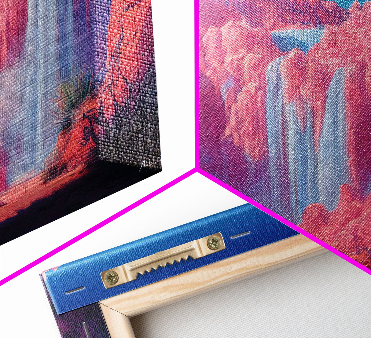 Pink Psychedelic Art, Abstract Watercolor Painting Canvas Print, Framed Wall Art, Framed Canvas Wall Decor