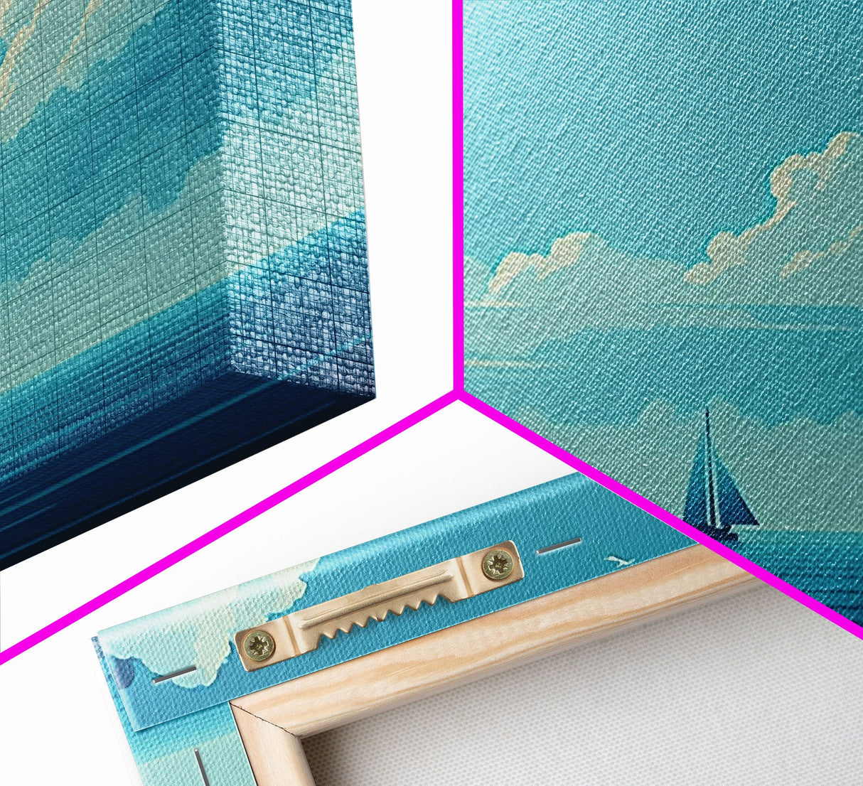 Just You, Me, and the Sea - Nautical Art - Sail Boat on the Open Ocean - Framed Canvas Print - Panoramic Art - Ultra Wide Art