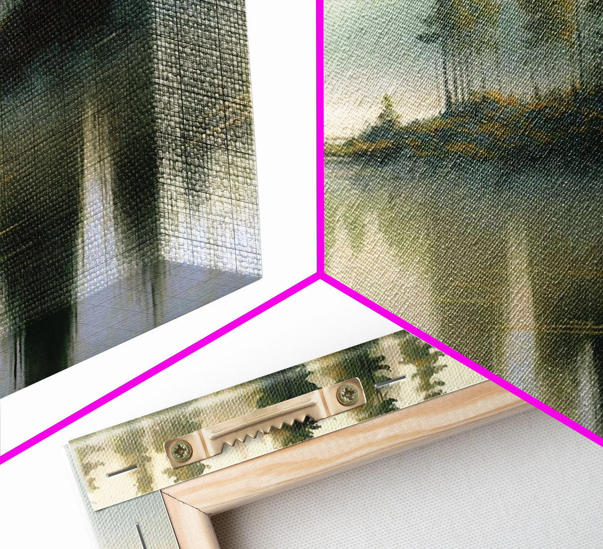 framed lake landscape art, panoramic, framed wall art, living room wall decor, framed canvas, minimalist landscape, abstract landscape art