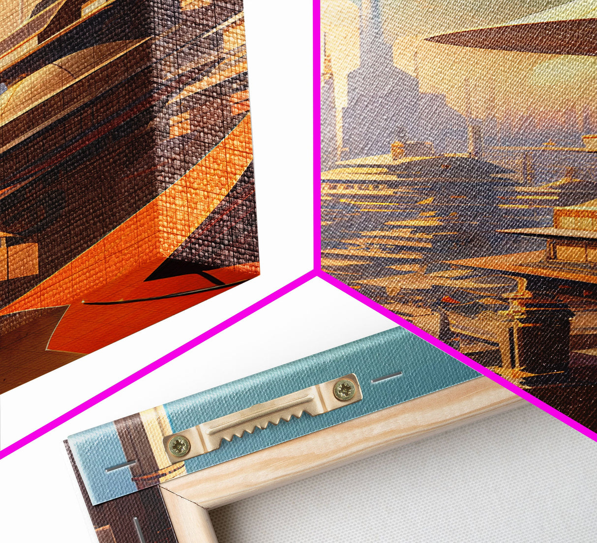 Canvas Print: Futuristic Cityscape - Modern Wall Art Decor, Vivid Colors, Ready to Hang