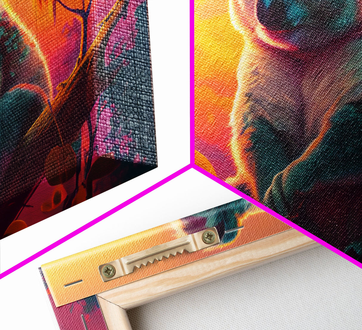 Cute Koala bear at sunset, vaporwave animal art, framed canvas print, framed wall art, ready to hang, synthwave art