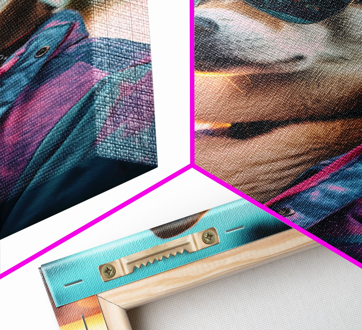 Shiba Inu Wall Print, Dog Art, Dog Sunglasses, Pink Teal Hoodie, Funny Wall Art, Framed Wall Art, Framed Canvas, Wall Print, Wall Canvas