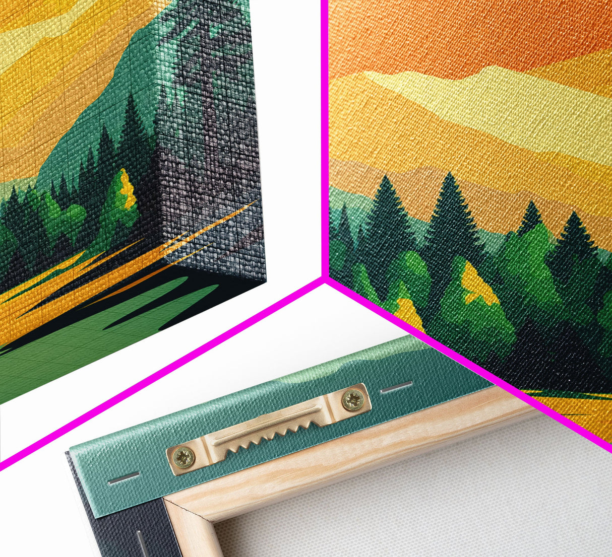 Pacific Northwest Art, Framed Canvas Prints, Washington State, Pine Tree Forest and Mt. Rainier