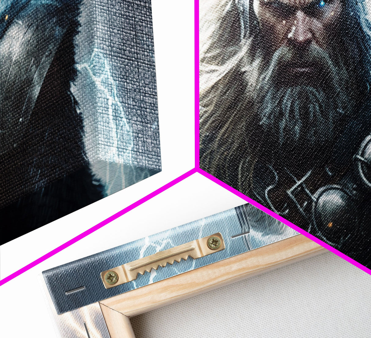 Thor Art, God of Thunder, Framed Canvas Print, Norse Mythology Art, Fantasy Art