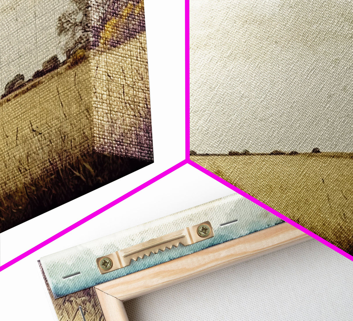 Muted Vintage Landscape Wall Art Canvas Print, Nature Framed Large Gallery Art, Minimalist Art Ready to Hang, With Hanging Kit, Subdued Art