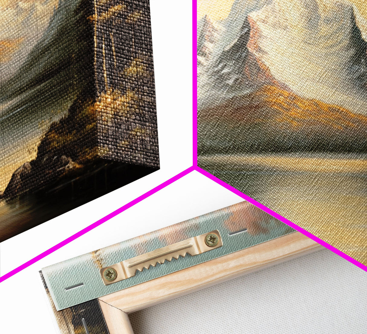 White Mountain, Travel Poster Wall Art, Framed Canvas Print, American Mountains, Mountain Landscape Painting, Mountains of New Hampshire