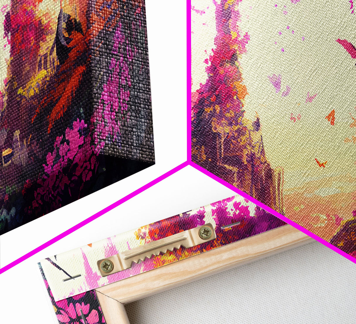 Pink Forest Art | Framed Canvas Print | Framed Art | Fantasy Decor | Magenta / Fuchsia Gift | Large Format Art