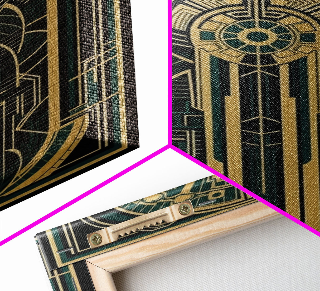 Midcentury Modern Wall art | Framed Canvas Print | Art Deco | Gold & green art | Beautiful art | Wall art | Office decor | Abstract art