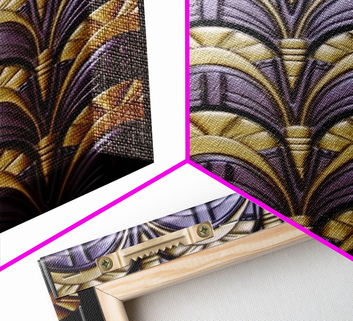 Midcentury Modern Wall art, Framed Canvas Print, Art Deco, Canvas Wall art, Purple colors art, 1930s Style Art, guest room decor, Wall art