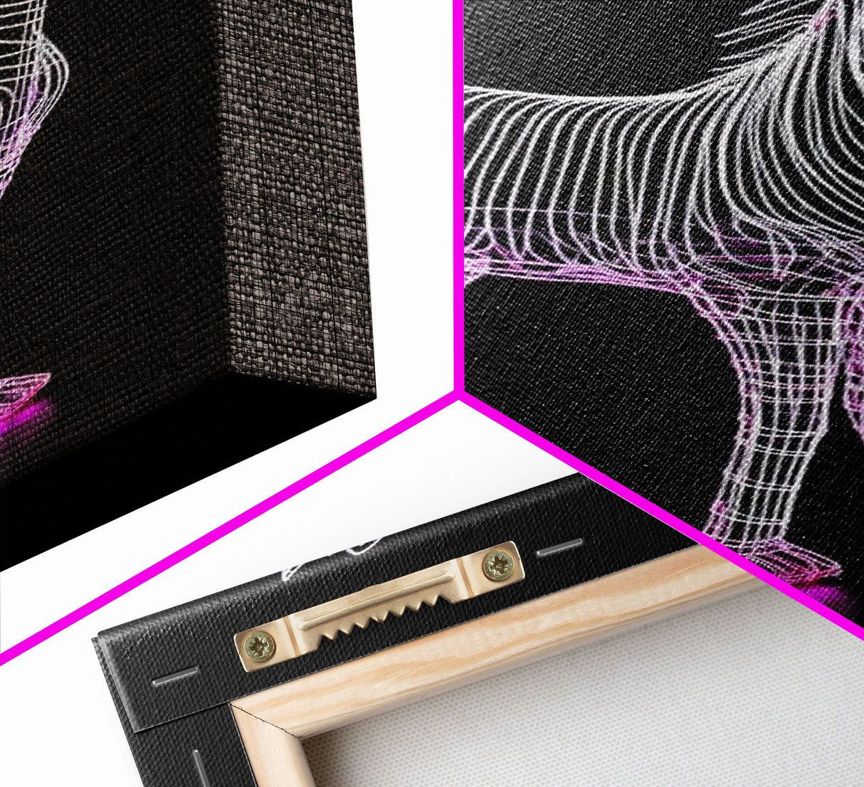 White Horse Wall Decor, Line Art, Animal Wall Art, 3D Wall Art, Minimalist Print, Wall Decor, Canvas Print, Wall Art, Framed Canvas