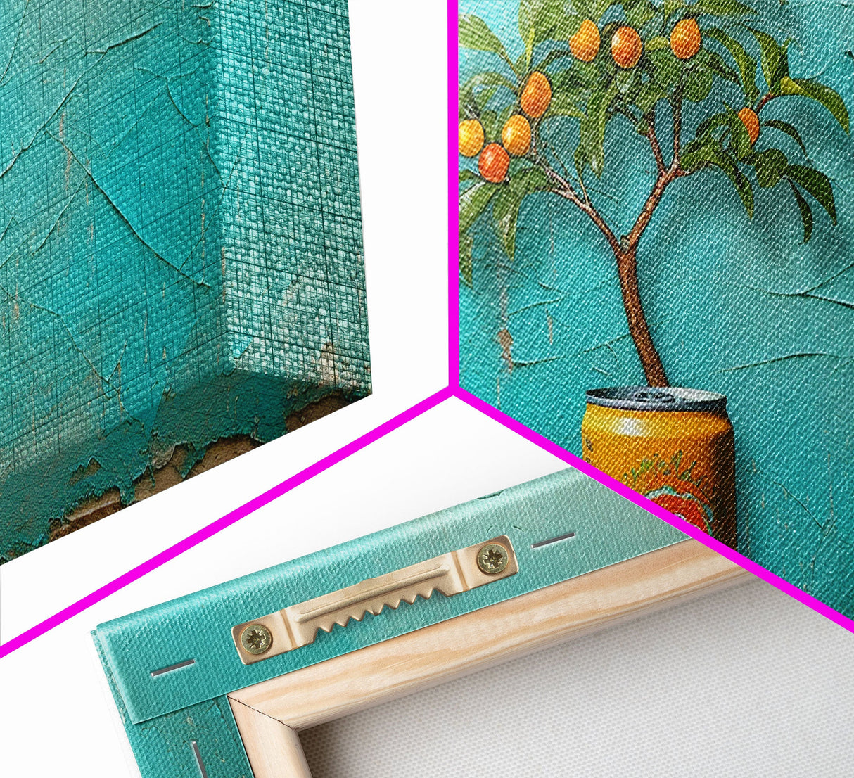 Orange Tree Wall Decor, Orange Wall Art, Soda Can Wall Art, Plant Wall Art, Panoramic Wall Decor, Canvas Print, Wall Art, Framed Canvas Art