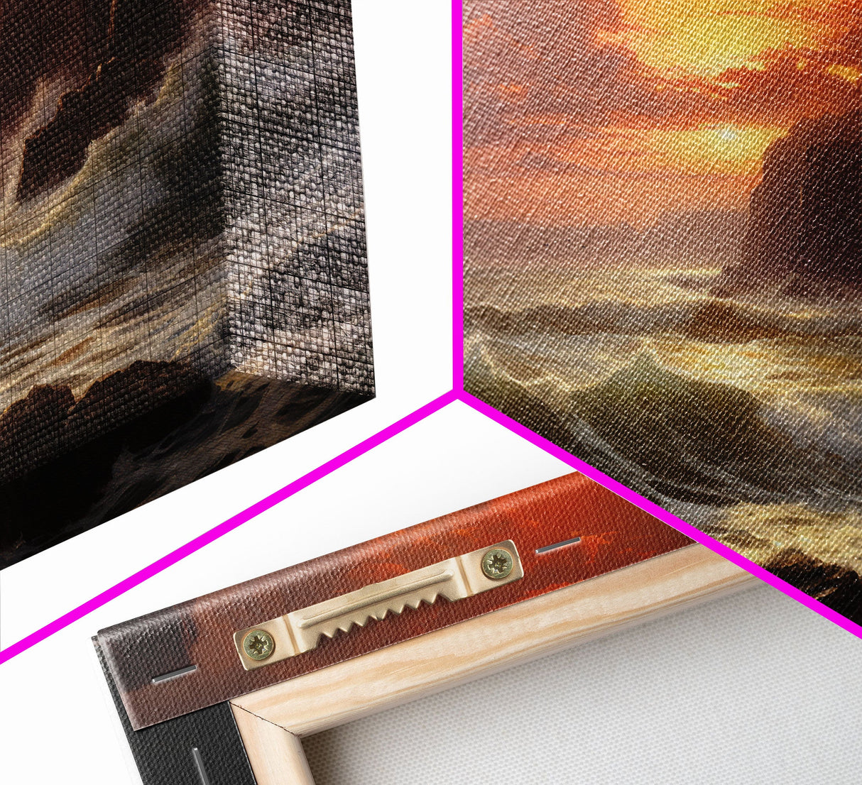 Beautiful Seascape Painting Canvas Print, Landscape Oil Painting, Minimalist Modern Art, Canvas Painting, Framed Wall Art Print