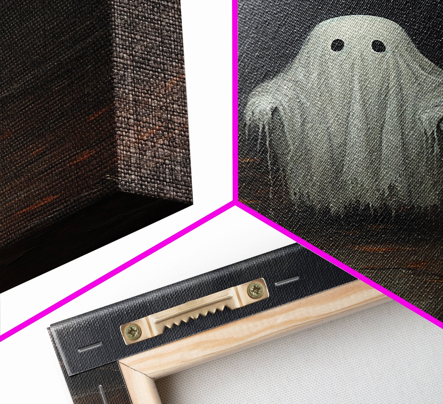 Cute Lil Boo, Ghost Print, Halloween Canvas Art, Framed Canvas Print, Funny Halloween Decor, Ghost Art, Victorian Goth Art