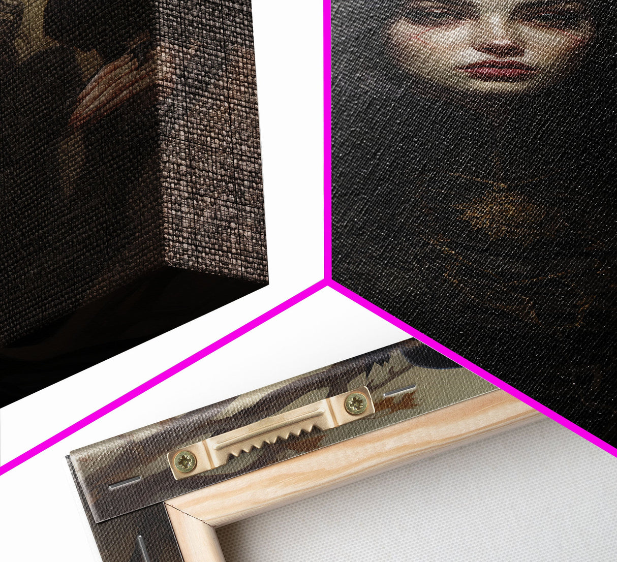 The Witch and Her Ravens, Framed Canvas, Oil Painting Print, Halloween Decor, Gothic Art, Dark Academia, Witchcraft Halloween Art