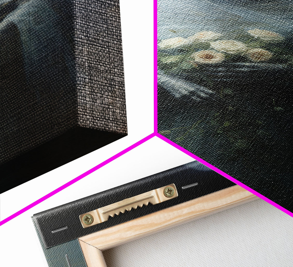 Grim Reaper Holding Flowers, Gothic Halloween Decor, Framed Canvas Print, Scary Horror Art, Goth Decor, Oil Painting, Dark Academia