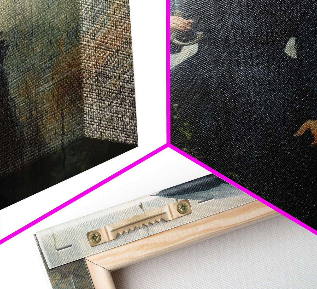 Victorian Witch In The Rain, Halloween Decor, Framed Canvas Print, Halloween Poster Art, Victorian Oil Painting, Goth Decor