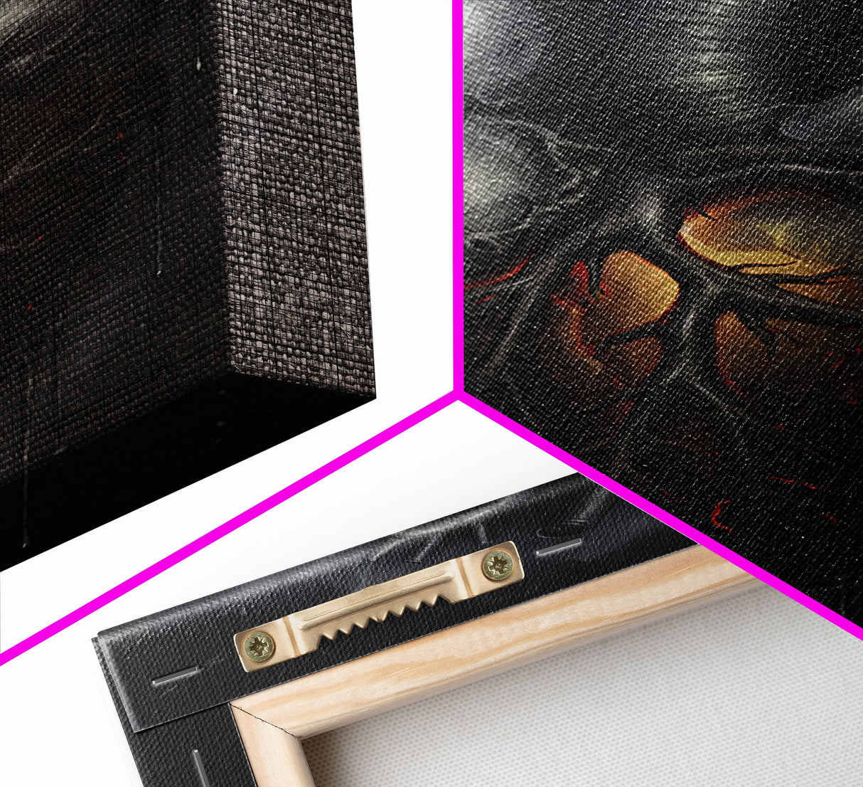 The Dark Heart, Macabre Decor, Halloween Poster Art / Framed Canvas Print, Goth Decor, Goth Art, Black Heart