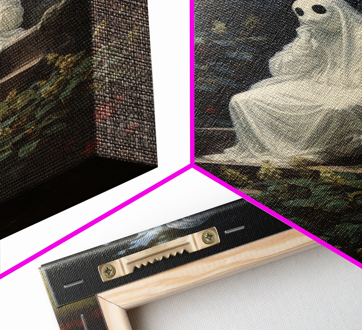 The Thoughtful Ghost, Macabre Halloween Decor, Halloween Poster / Canvas Print, Framed Wall Art, Dark Academia Goth Art