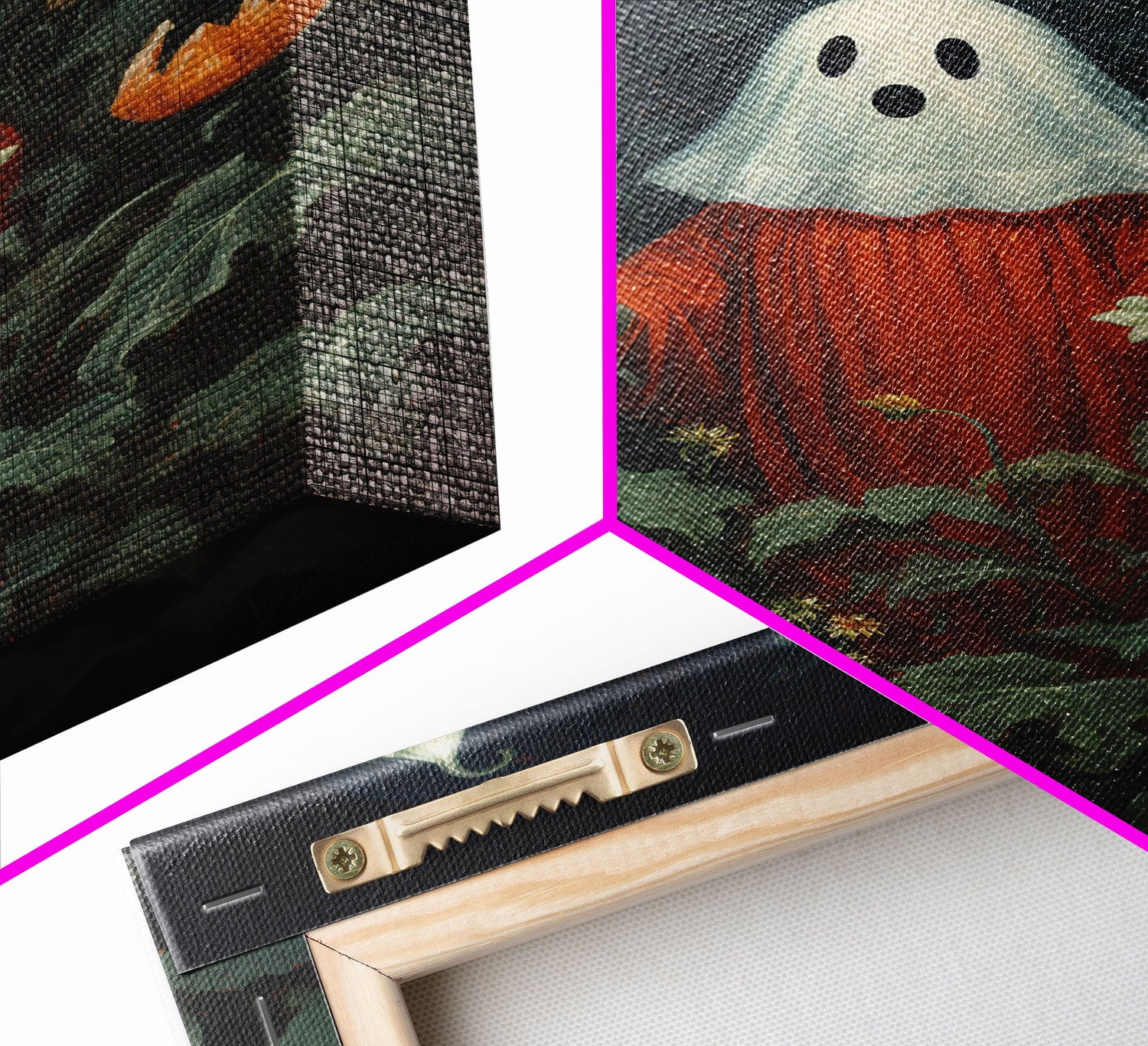 The Ghost In The Flower Garden, Halloween Canvas Print, Framed Canvas Art, Halloween Decor, Dark Academia, Horror Prints, Oil Painting