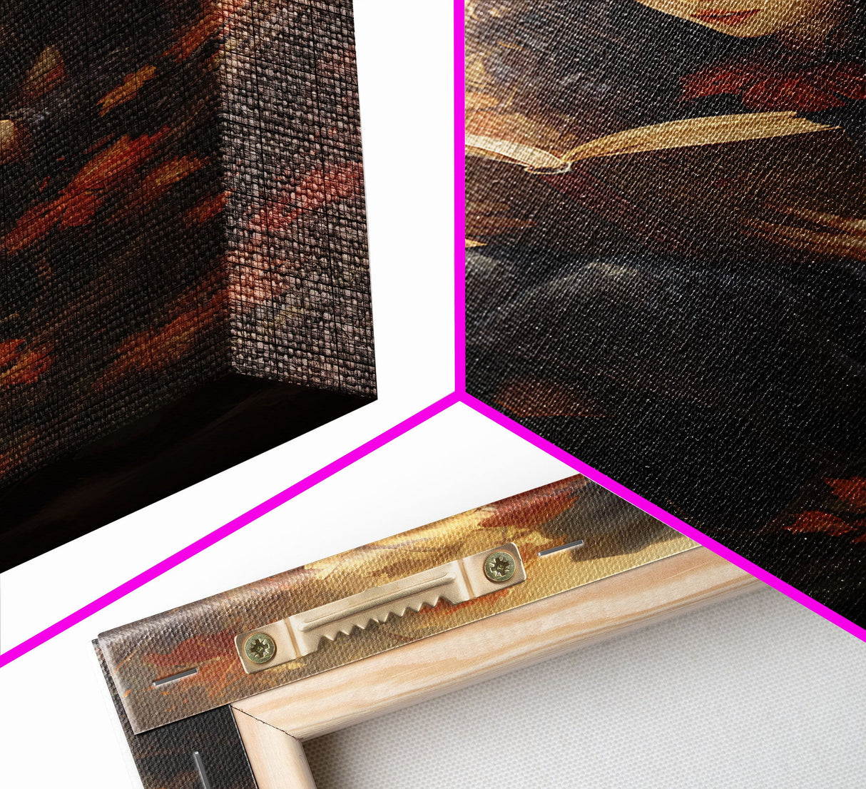 Cute Little Witch Reading Spells To Her Black Cat Familiar, Vintage Halloween Art, Framed Canvas Print, Halloween Canvas Art, Witchcraft