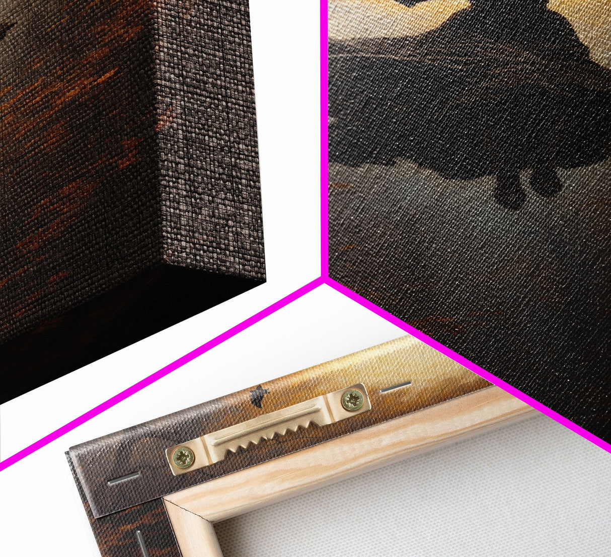 The Wicked Witch, Halloween Canvas, Framed Canvas Print, Spooky Gothic Oil Painting, Witch Flying Through The Air Against A Full Moon, Witch