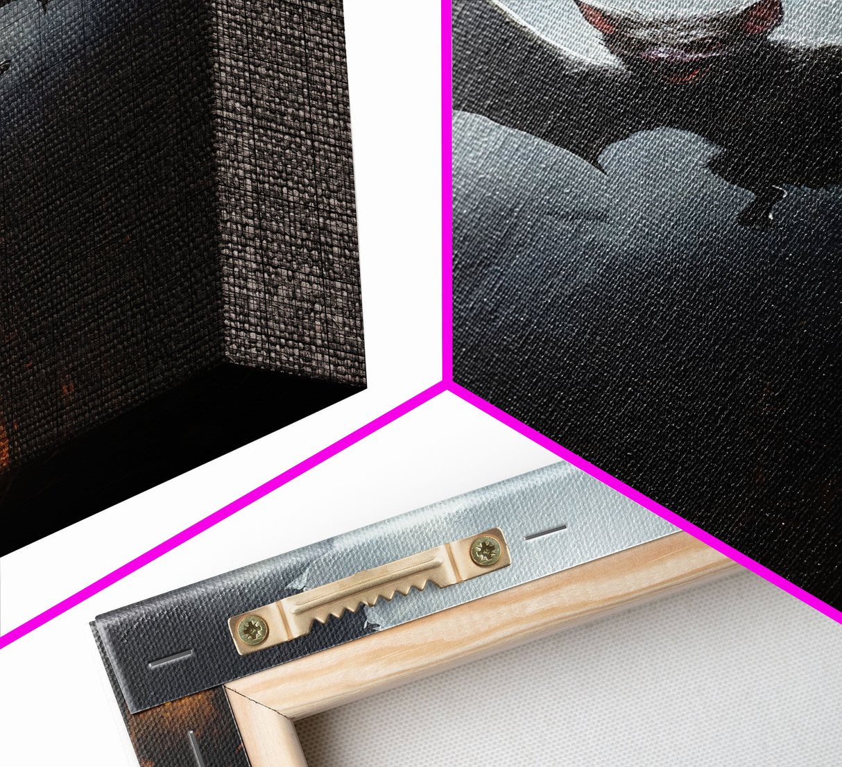 Vampire Bat In The Night, Art Canvas Print, Dark Academia, Halloween Bat Print, Halloween Decor, Monster Print, Macabre Art