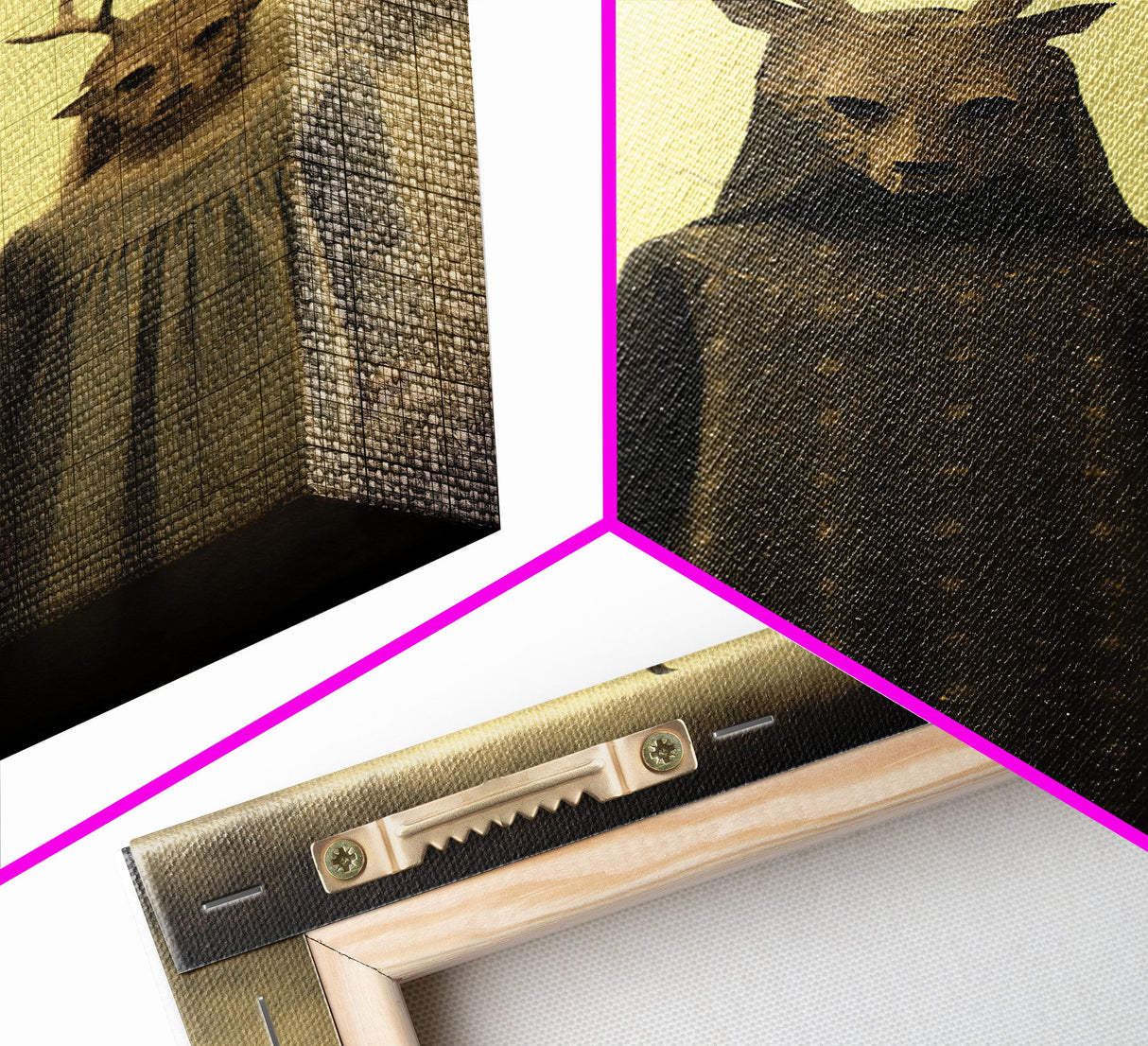 The Cult Of The Deer, Creepy Halloween Wall Art, Framed Canvas Print, Occult Art, Dark Academia, Creepy Photography