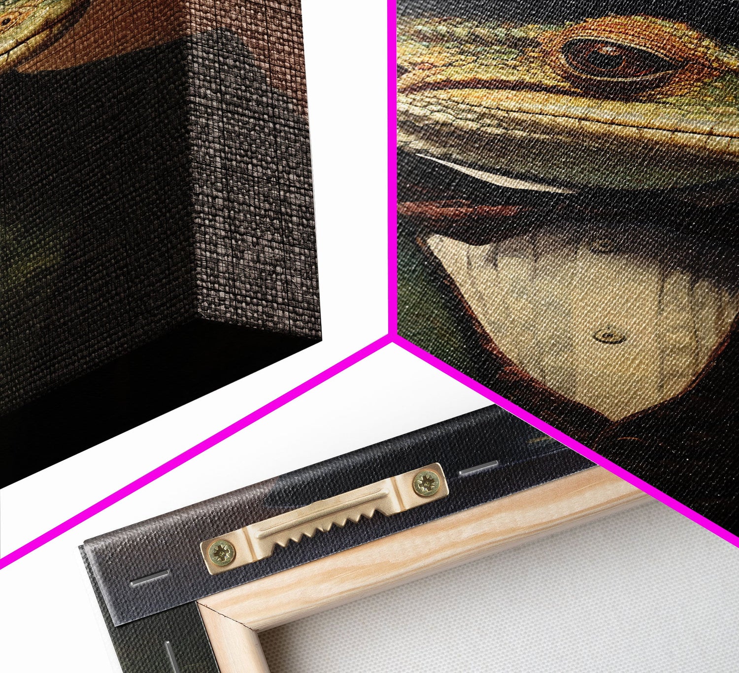 Dark Academia Victorian Gecko Art, Framed Canvas Print or Canvas, Halloween Art, Spooky Decor, Halloween Decoration