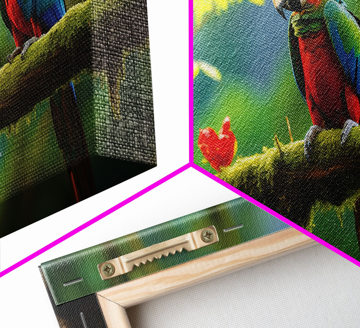 Tropical Wall Art, Bird Art Print, Animal Art, Jungle Print, Canvas Print, Wall Art, 3 Piece Wall Art, Gift For Boss, College Dorm Decor