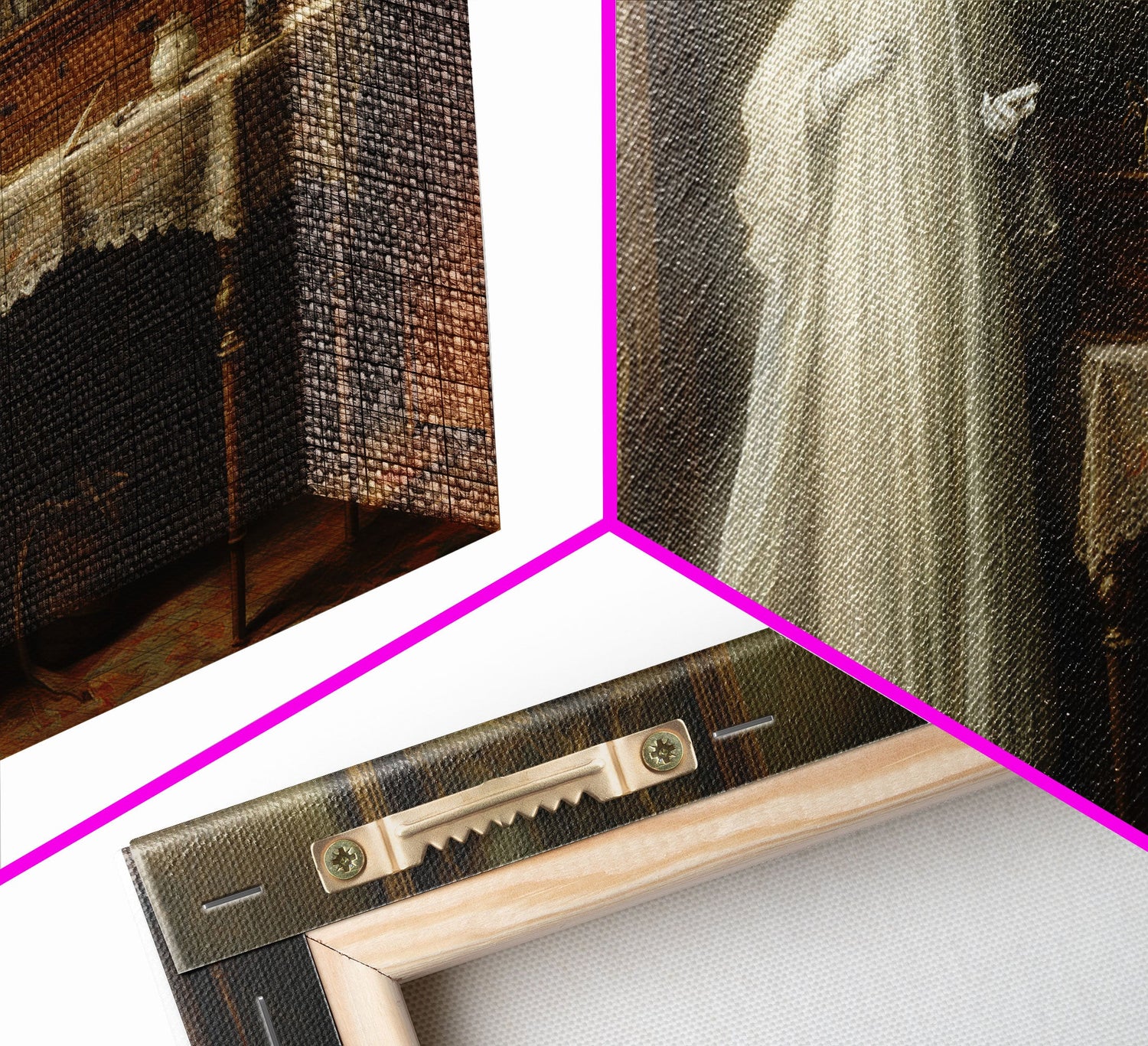 Sheet Ghost Wall Art, Framed Canvas Print, halloween decor, Halloween wall art,  ghost print, dark academia, victorian oil painting