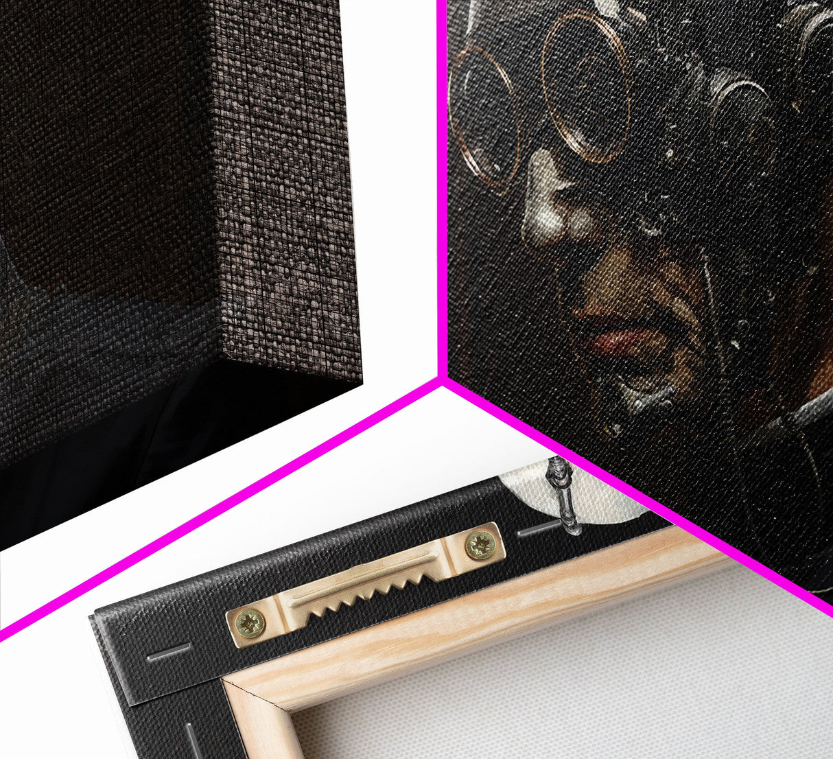 Victorian Steampunk Cyborg, Framed Canvas Print, Horror Prints, Halloween Wall Art, Halloween Themed Decor