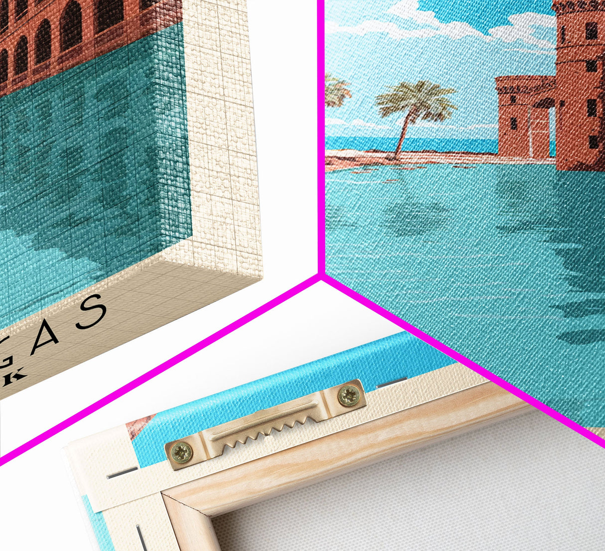 Dry Tortugas National Park Florida Travel Art, National Park Print, Minimalist Travel Art, Midcentury Modern Style Landscape Painting