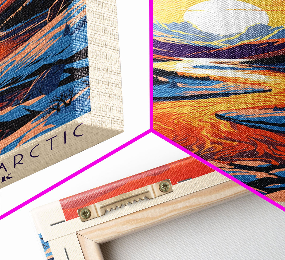 Gates Of The Arctic National Park Travel Art, National Park Print, Minimalist Travel Art, Midcentury Modern Style Landscape Painting