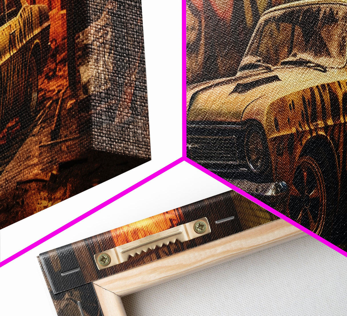 Graffiti Punk Wall Art, Street Art, Framed Canvas Print, Detroit Muscle, Limited Edition, High Quality Art, Game Room Art, Mancave