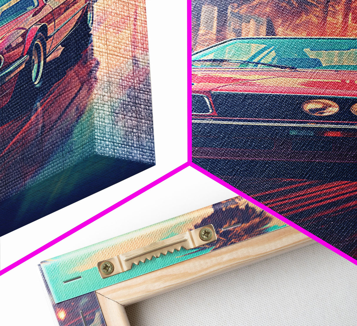 Red Sports Car, Classic Car Wall Art, Canvas Print, Wall Hanging, Portrait Art, Car Lover Gift, Above Bed Decor, Dorm Room Art, Office Decor