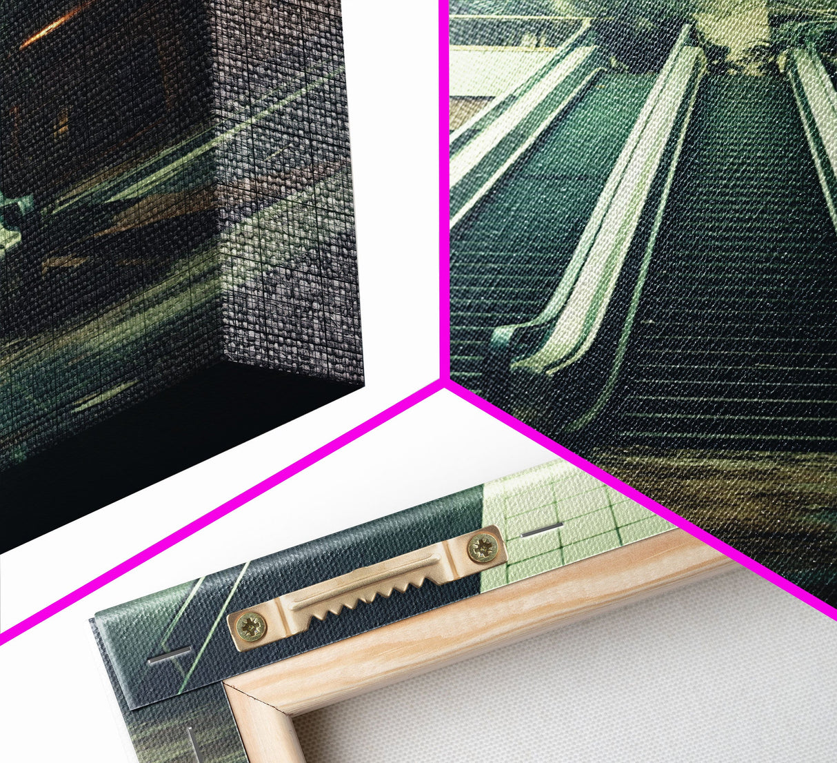 Escalator, Abandoned Building, Moody Wall Art, Horror Art Print, Canvas Print, Wall Hanging, Portrait Art, Nerdy Home Decor, Bedroom Prints