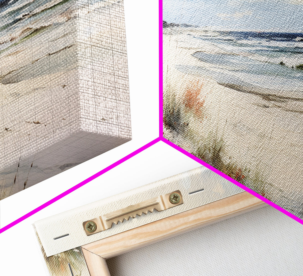 Panoramic Ocean Beach canvas prints Sea landscape Nautical photo Coastal Framed Art Sea wave canvas Extra large wall art Ready to hang