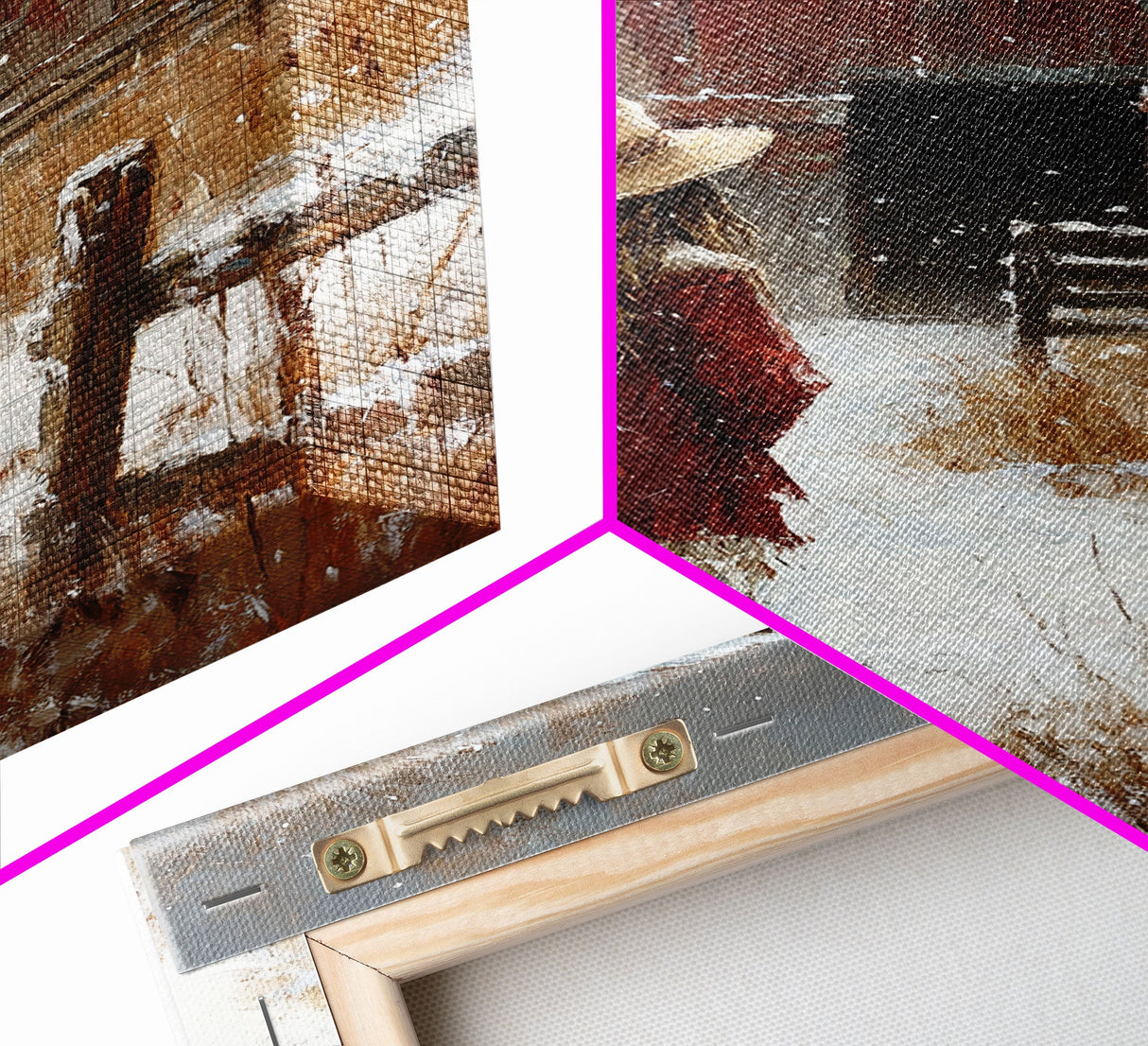 Country Girl with Falling Leaves Canvas Print, Autumn Wall Art, Farmhouse Holiday Decor, Fall Decor, Trendy Wall Art, Framed Canvas Print