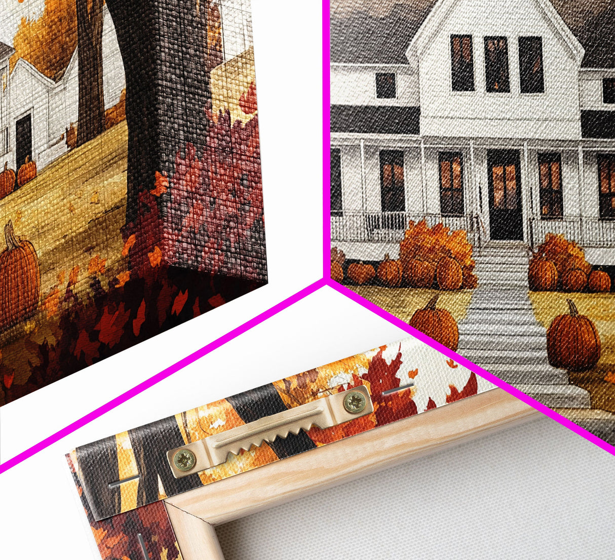 Fall farmhouse pumpkin decor, autumn country home art, rustic fall wall print seasonal wall decor, framed canvas print, autumn farmhouse art