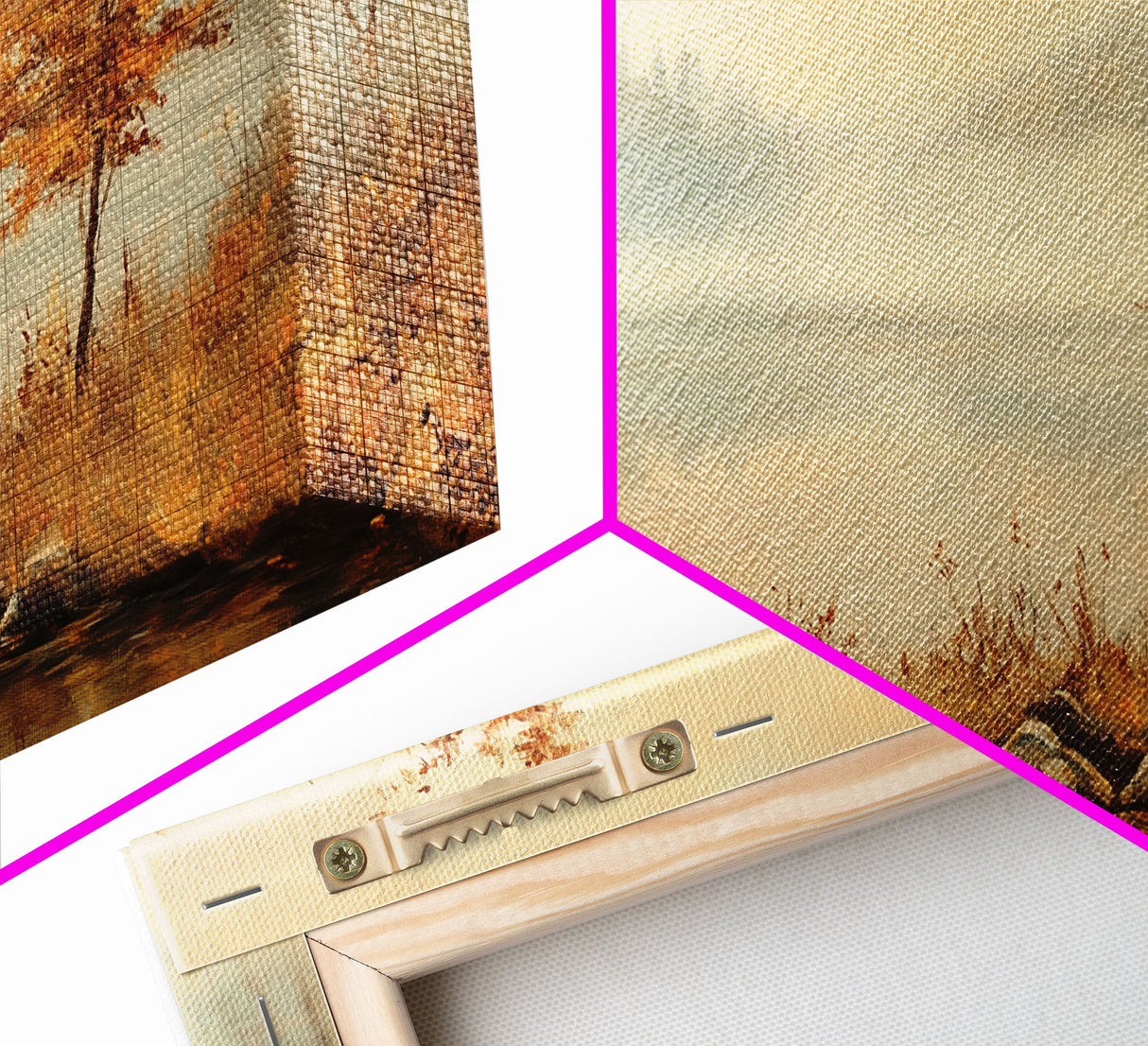 Fall In The Countryside, Moody Wall Decor, Framed Canvas Print, Seasonal Autumn Decor