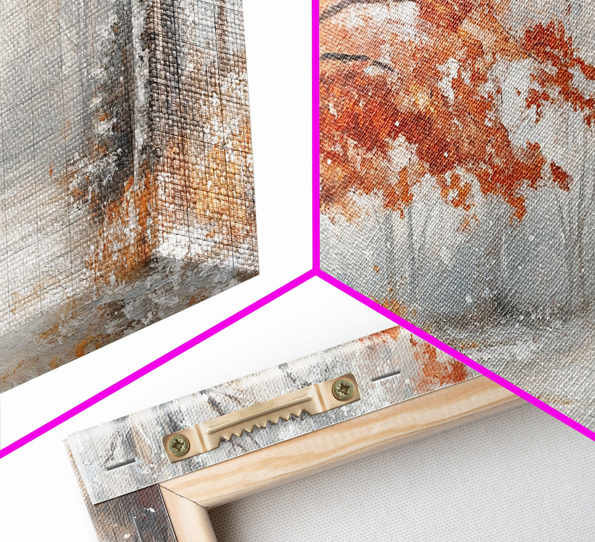 Misty Forest Path with Orange Leaves Framed Canvas Print, Ideal Autumn Decor or Fall Wall Art for Cozy Home Interiors