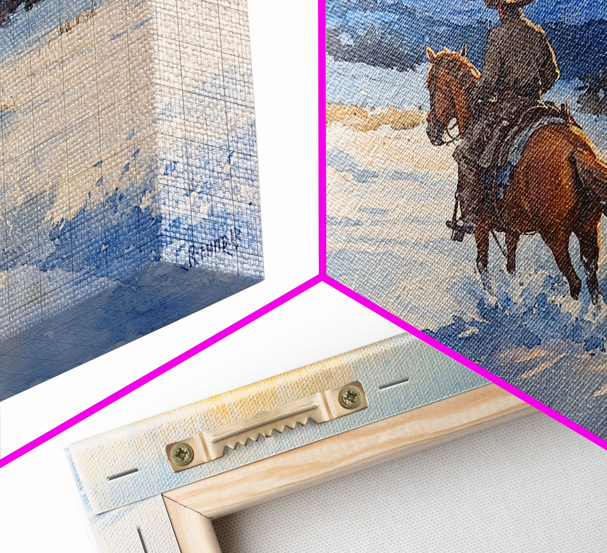 Cowboy In Golden Light Framed Canvas Print Tall Art Autumn Country Landscape Fall Decor Rustic Western Wall Art Farmhouse Decor Gift